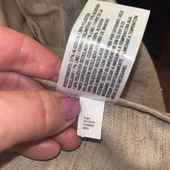 Goodfellow & Co cotton & linen combo oversized tan jacket size XL NWOT / new - Picture 6 of 8